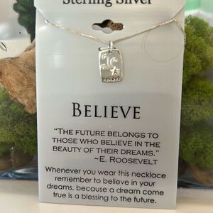 New Believe pendant sanity sterling silver necklace Eleanor Roosevelt
